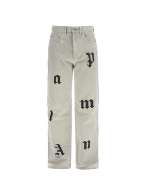 Cotton Denim Loose Printed Detail Jeans - Men > Clothing > Jeans > Jeans