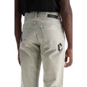 Cotton Denim Loose Printed Detail Jeans - Men > Clothing > Jeans > Jeans