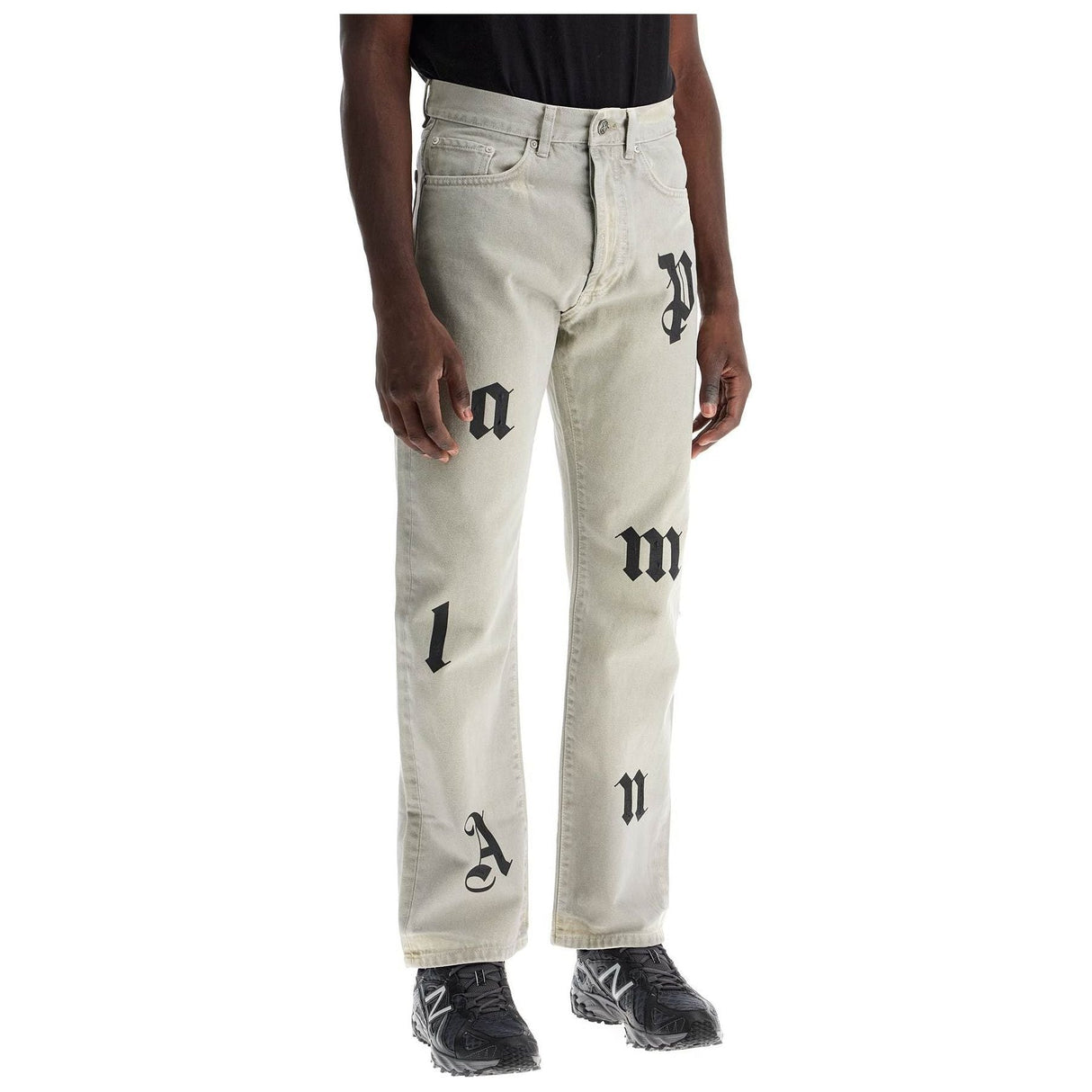 Cotton Denim Loose Printed Detail Jeans - Men > Clothing > Jeans > Jeans