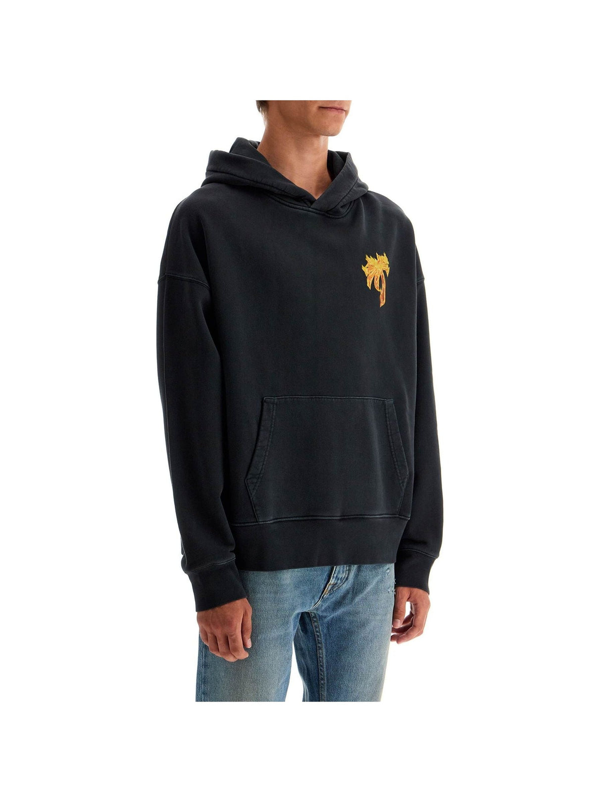 Cotton French Terry Burning Palm Oversized Hoodie