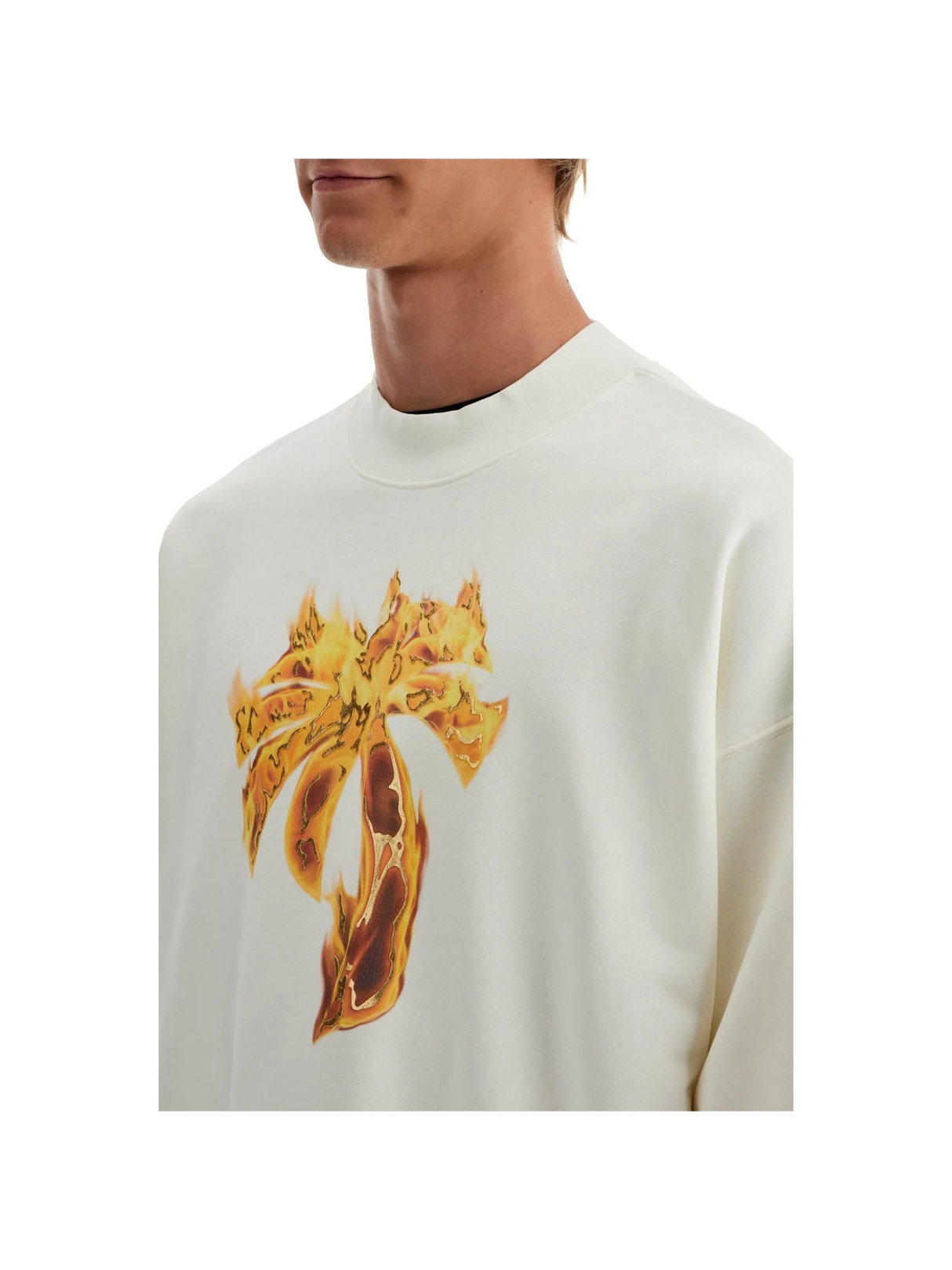 Cotton French Terry Burning Palm Oversized Sweatshirt - Men > Clothing > T-Shirts and Sweatshirts > Sweatshirts