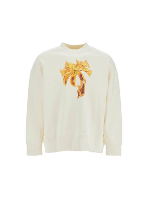 Cotton French Terry Burning Palm Oversized Sweatshirt - Men > Clothing > T-Shirts and Sweatshirts > Sweatshirts