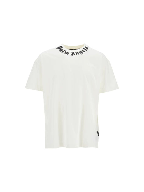 PALM ANGELS-Cotton Jersey T-Shirt Logo Print-JOHN JULIA