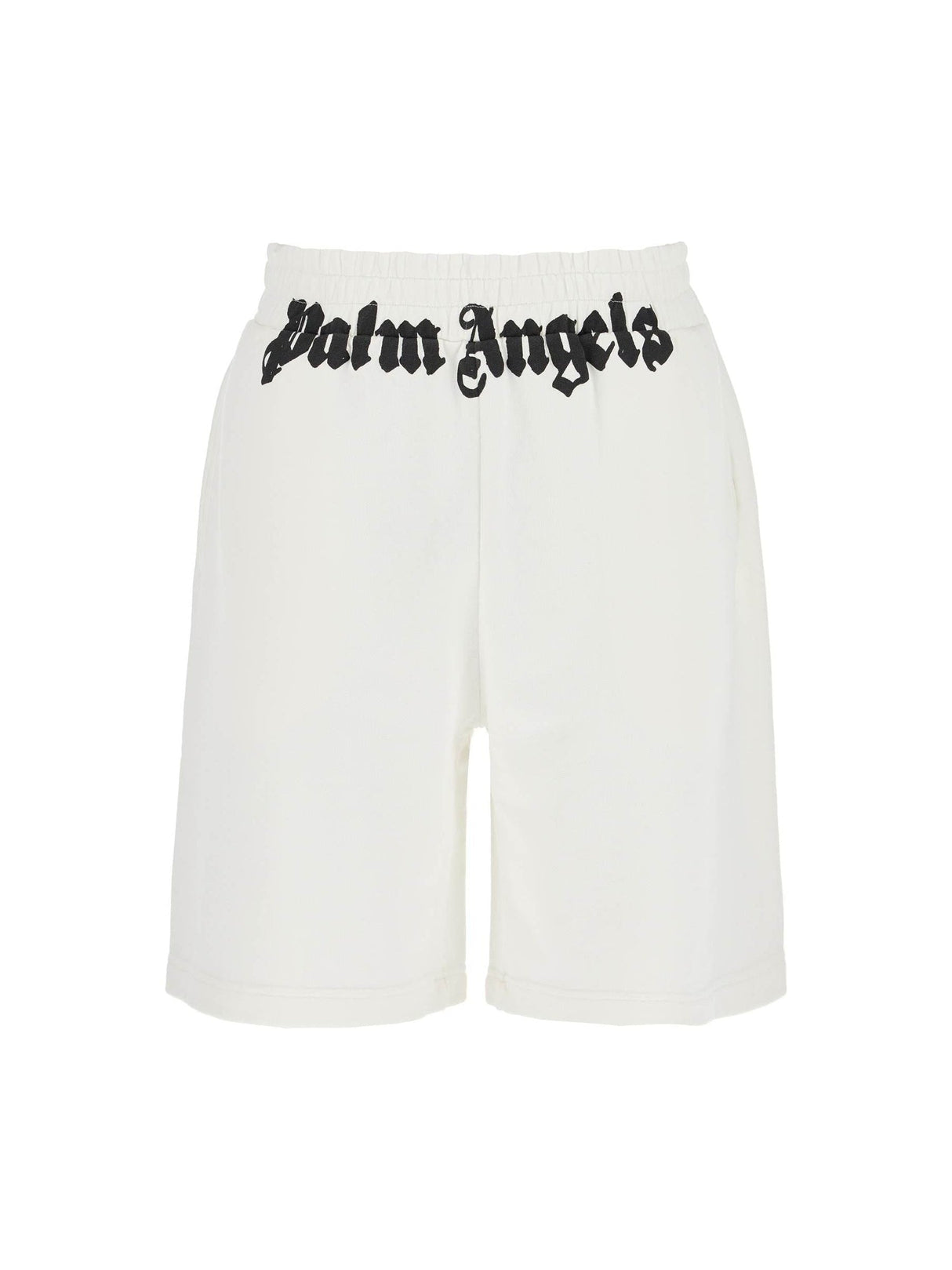 Cotton Slub Jersey Sporty Bermuda Shorts Logo Print