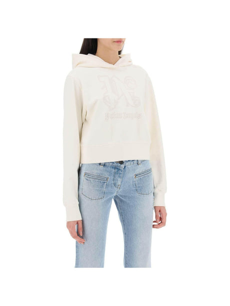 Cropped Hoodie With Monogram Embroidery PALM ANGELS JOHN JULIA.