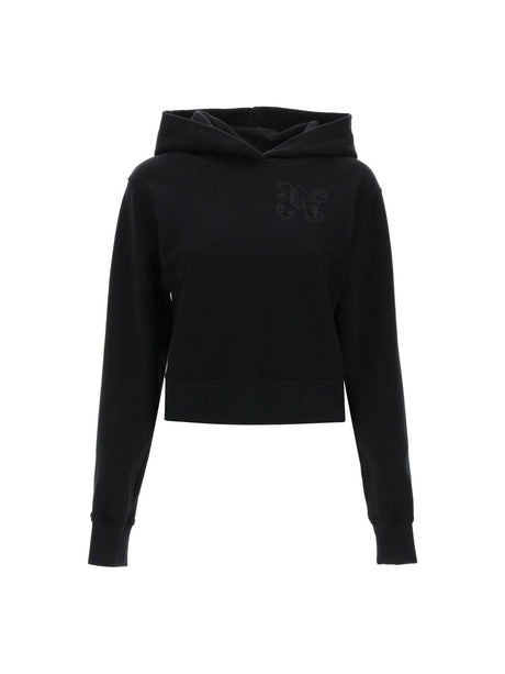 Cropped Hoodie With Monogram Embroidery PALM ANGELS JOHN JULIA.