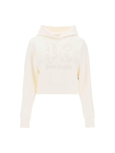 Cropped Hoodie With Monogram Embroidery PALM ANGELS JOHN JULIA.