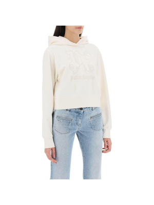 Cropped Hoodie With Monogram Embroidery PALM ANGELS JOHN JULIA.