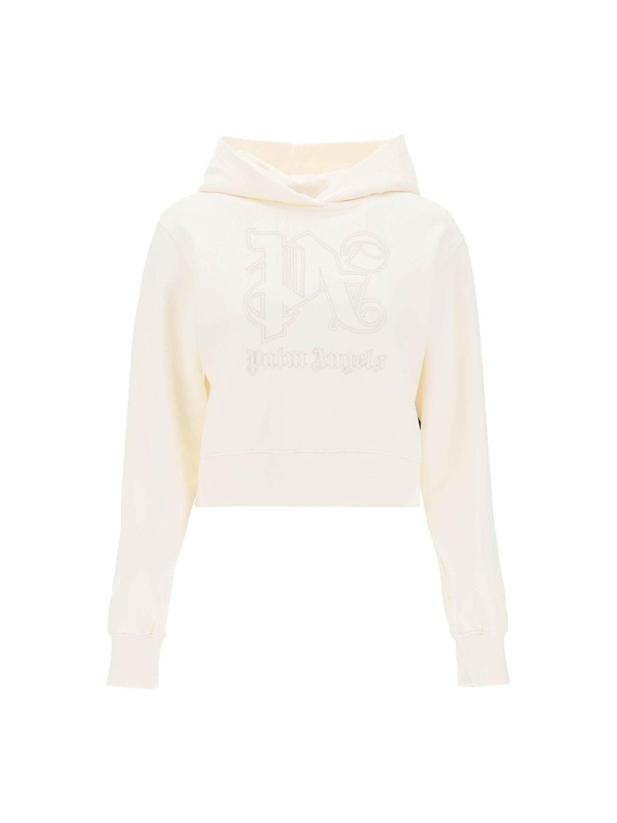 Cropped Hoodie With Monogram Embroidery PALM ANGELS JOHN JULIA.