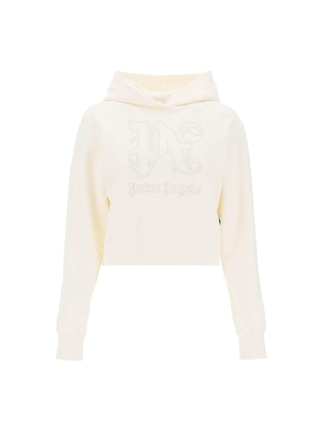 Cropped Hoodie With Monogram Embroidery PALM ANGELS JOHN JULIA.