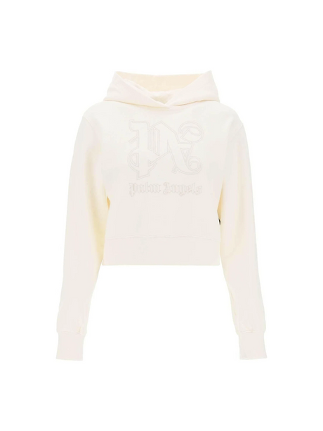 Cropped Hoodie With Monogram Embroidery PALM ANGELS JOHN JULIA.