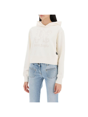 Cropped Hoodie With Monogram Embroidery PALM ANGELS JOHN JULIA.