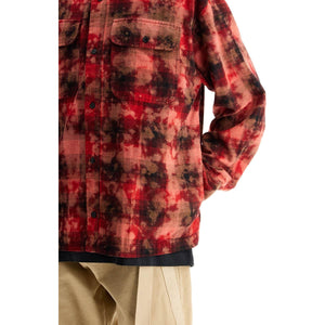 PALM ANGELS-Curved Logo Flannel Shirt -JOHN JULIA.