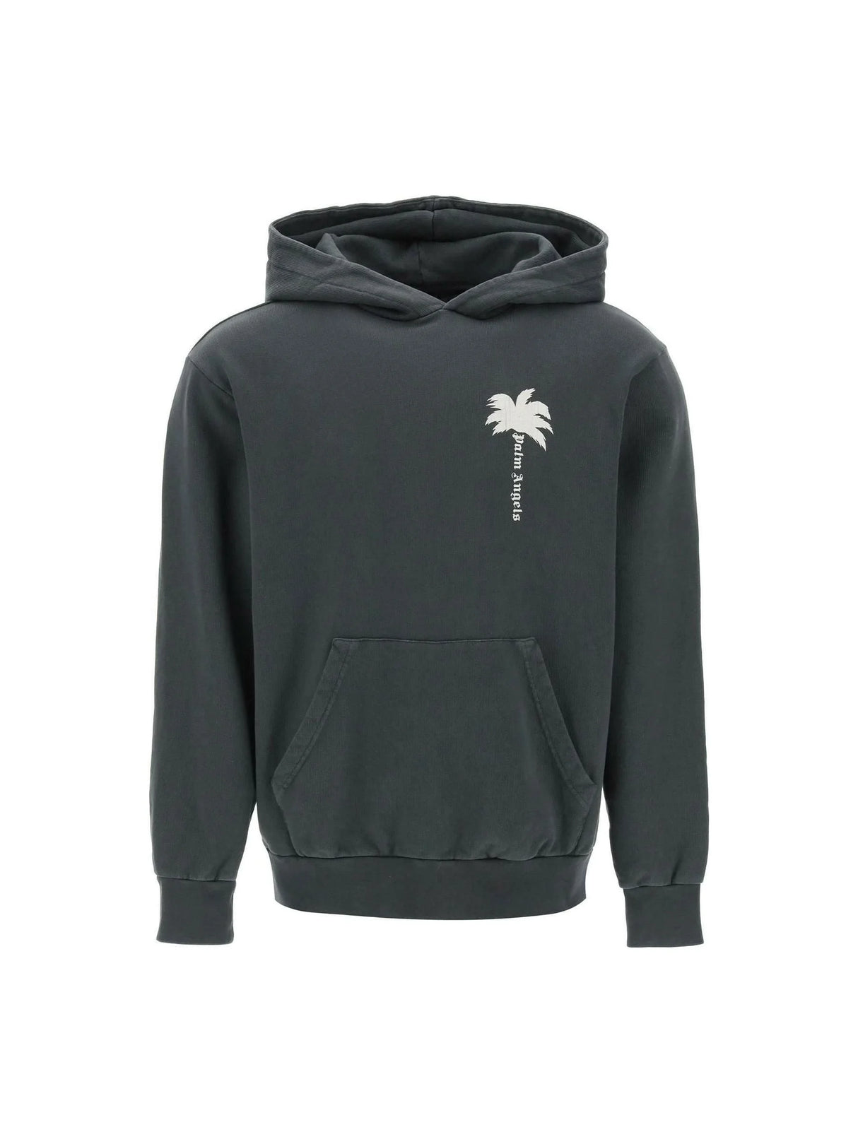 Dark Gray The Palm Cotton Hoodie PALM ANGELS JOHN JULIA.