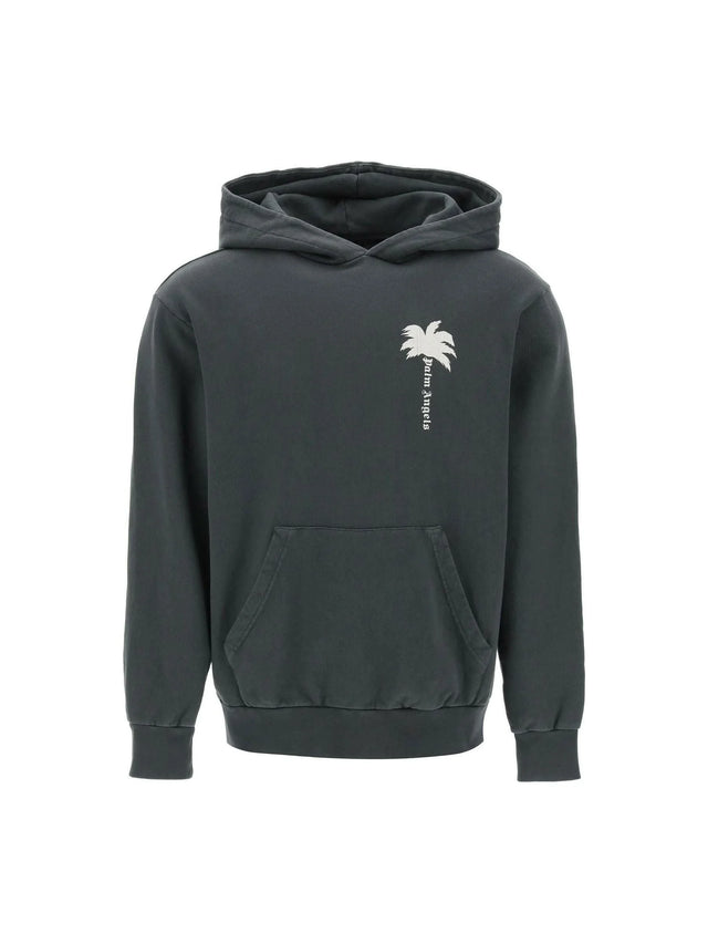 Dark Gray The Palm Cotton Hoodie PALM ANGELS JOHN JULIA.