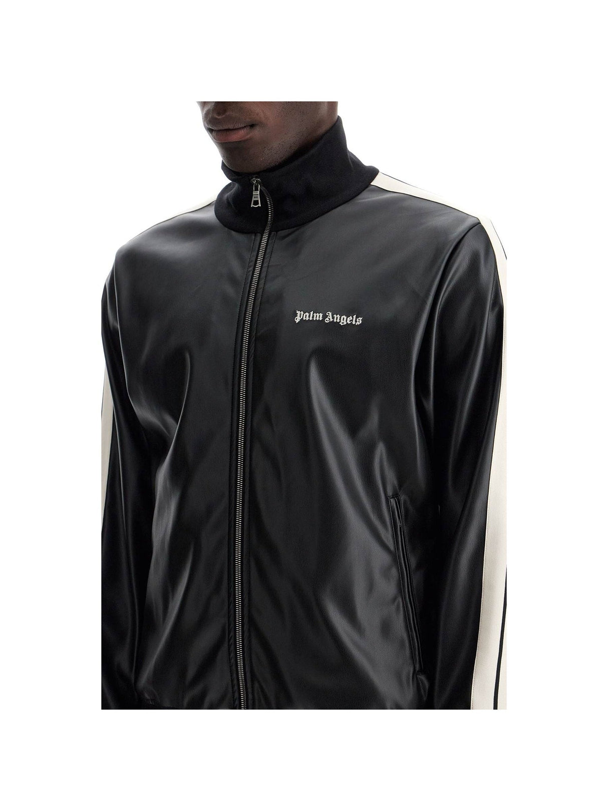 Faux Leather Track Jacket - Man > Clothing > Jackets and Blazers > Casual jackets