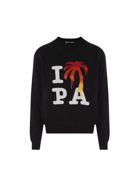 I Love Pa Logo Intarsia Wool Blend Sweater-PALM ANGELS-JOHN JULIA