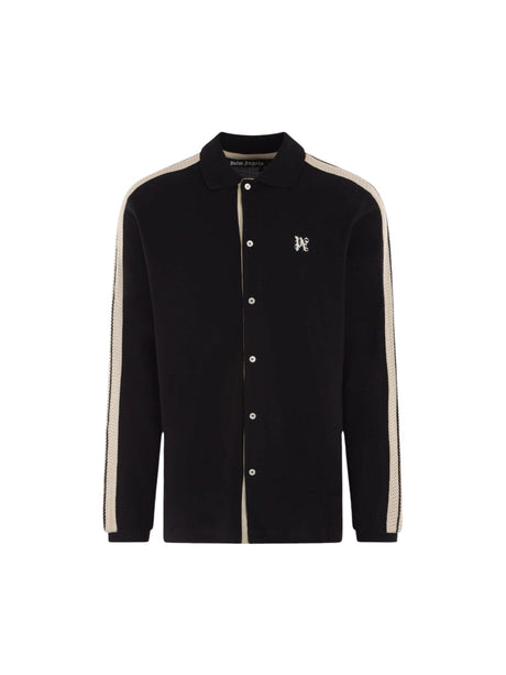 Logo Embroidered Piquet Shirt-PALM ANGELS-JOHN JULIA