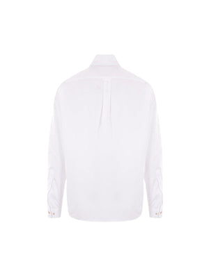 Logo Embroidery Poplin Shirt-PALM ANGELS-JOHN JULIA