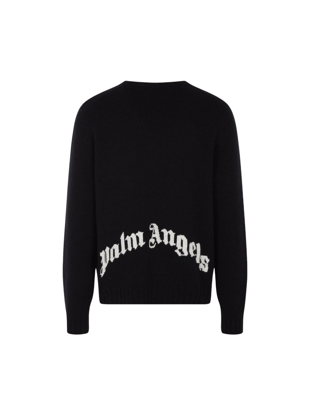 Logo Intarsia Wool Blend Sweater-PALM ANGELS-JOHN JULIA