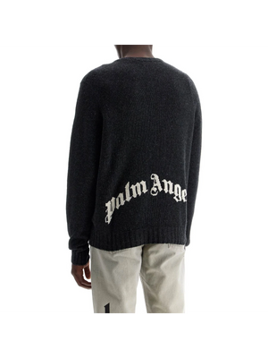 Merino Wool Curved Logo Sweater