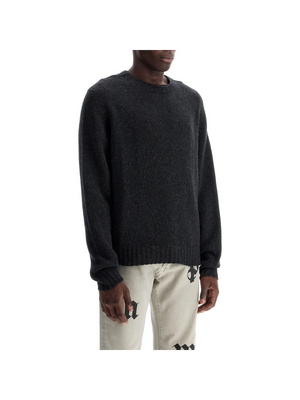 Merino Wool Curved Logo Sweater