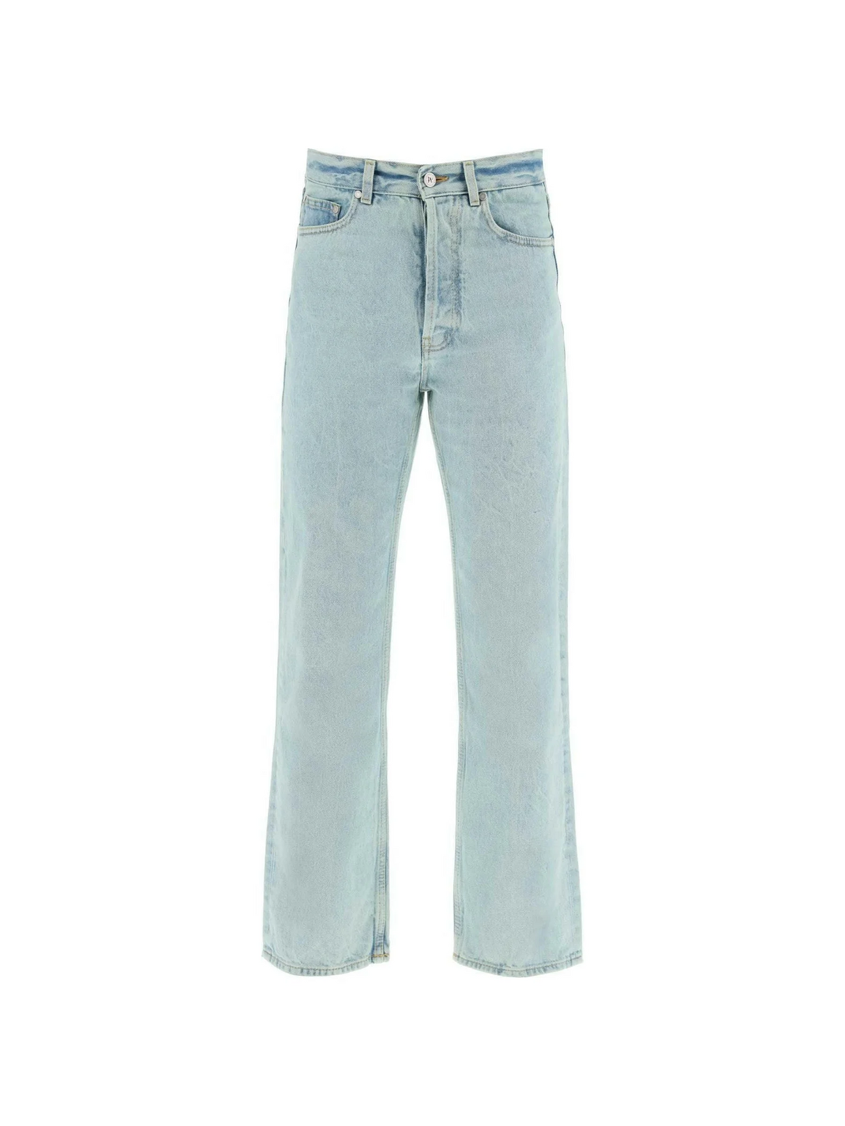 Mint Off-White Denim Garment-Dyed Cotton Jeans PALM ANGELS JOHN JULIA.