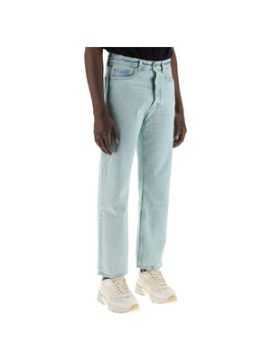 Mint Off-White Denim Garment-Dyed Cotton Jeans PALM ANGELS JOHN JULIA.