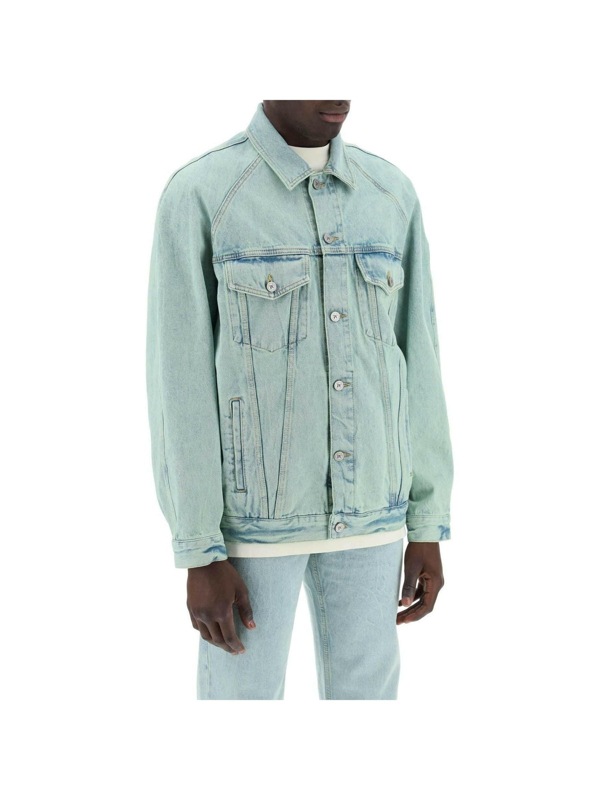 Mint Off-White Overdye Denim Jacket PALM ANGELS JOHN JULIA.