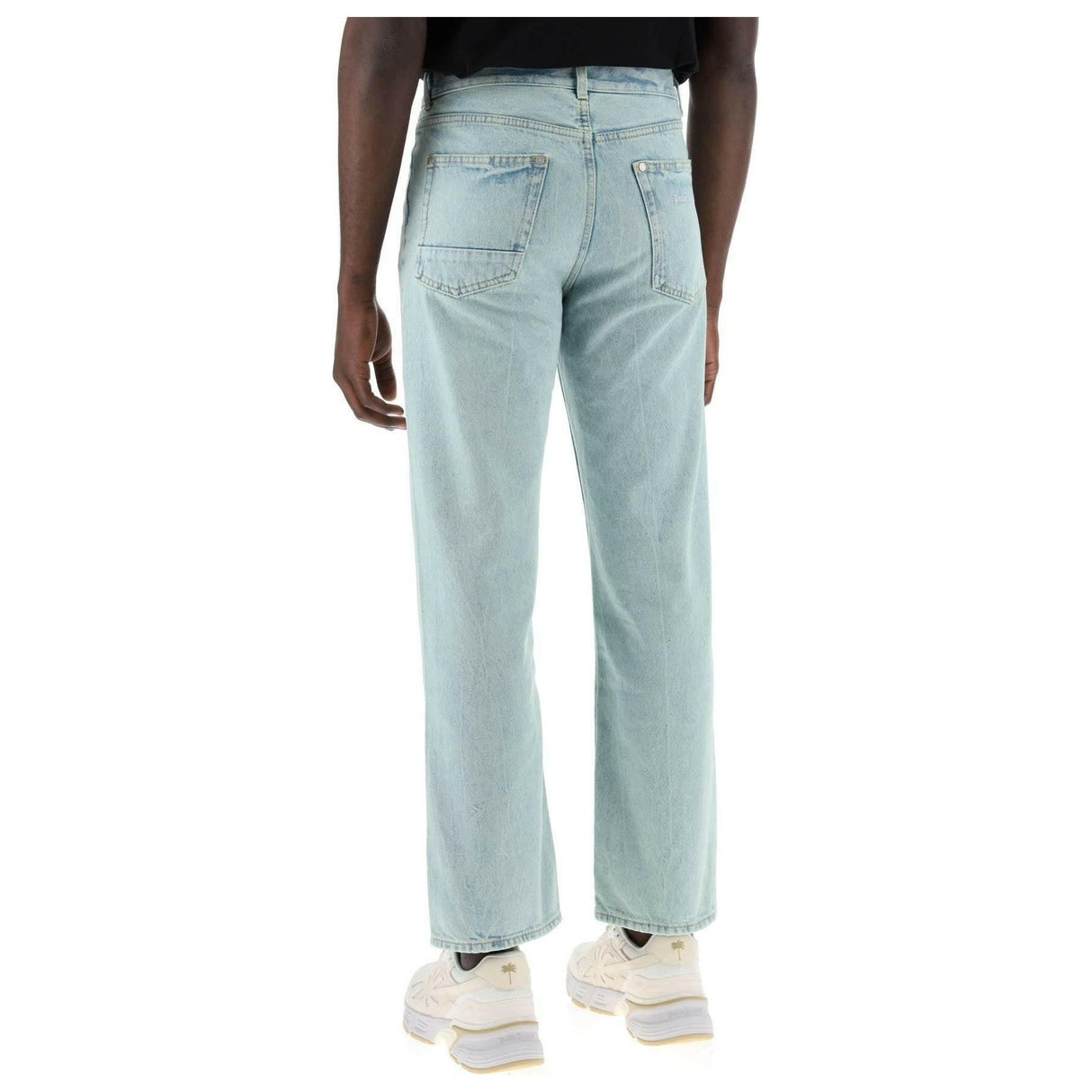 Mint Off-White Denim Garment-Dyed Cotton Jeans PALM ANGELS JOHN JULIA.