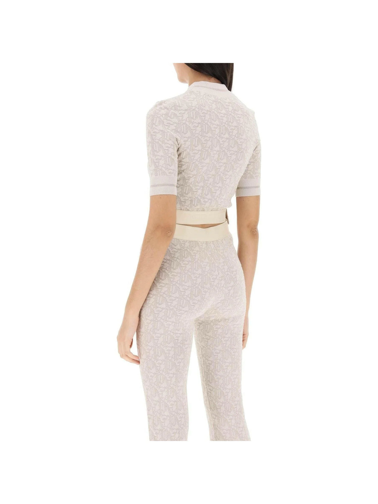 Monogram Cropped Top In Lurex Knit PALM ANGELS JOHN JULIA.