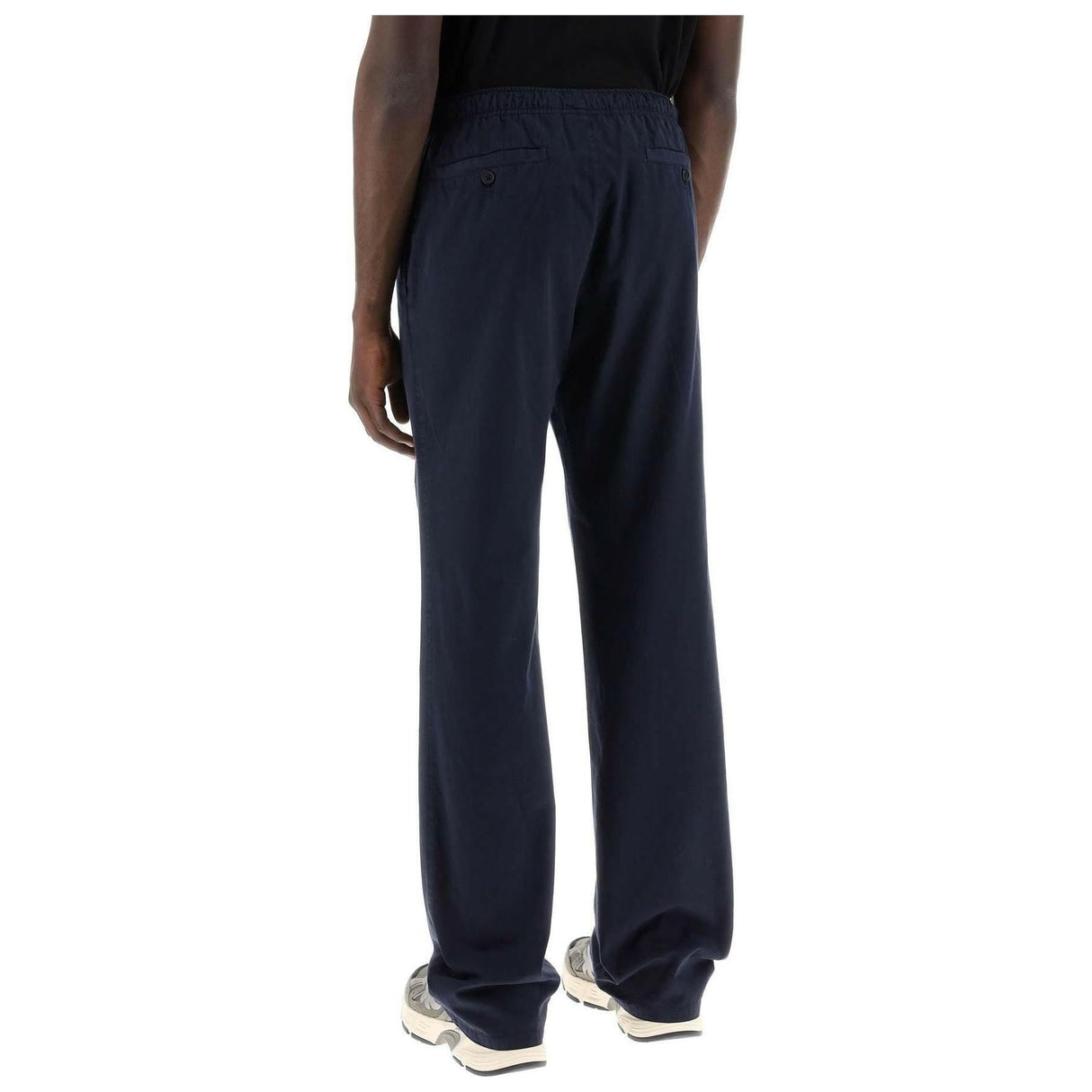 Navy Cotton Drawstring Cotton Travel Pants PALM ANGELS JOHN JULIA.