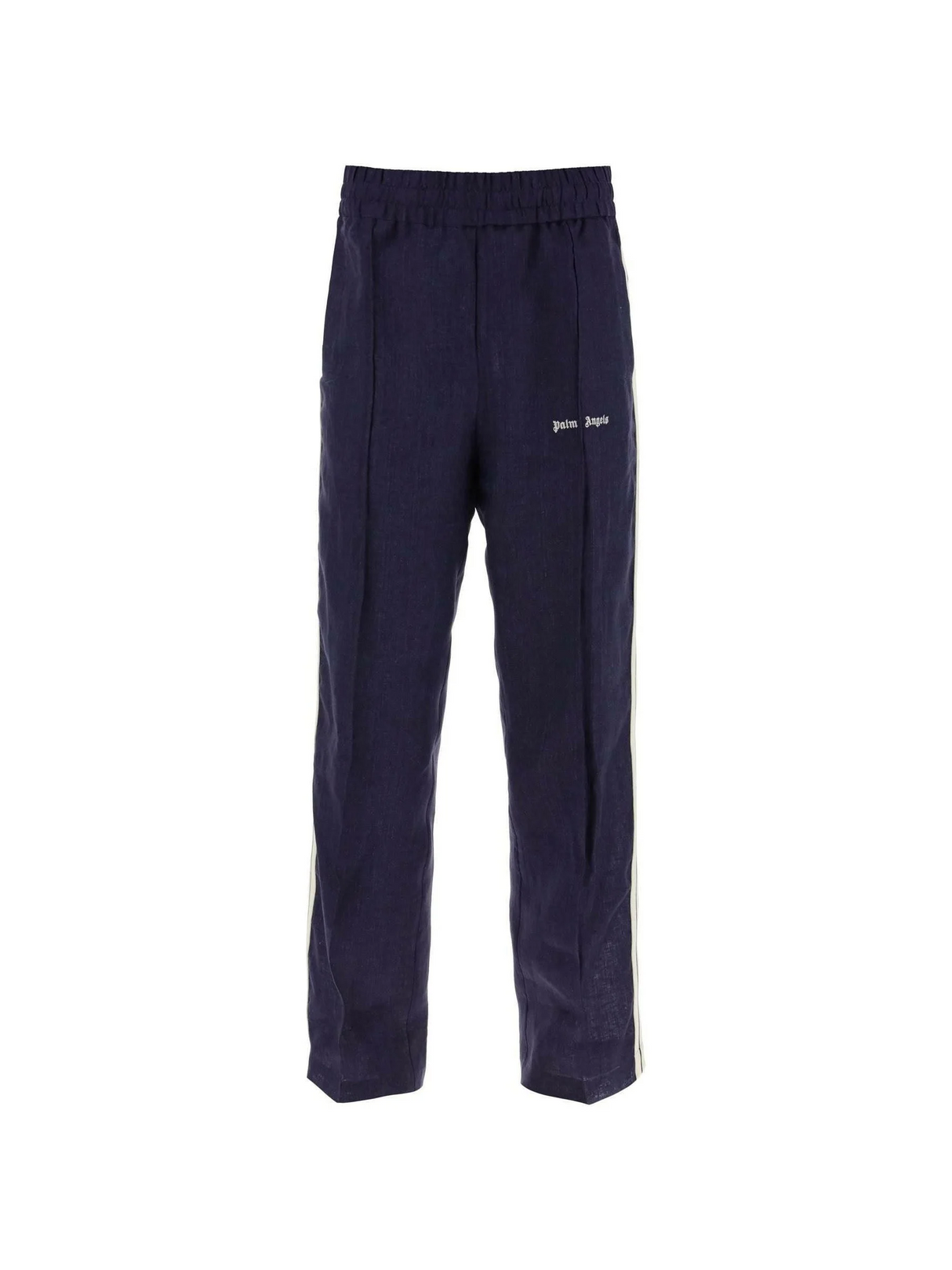 Navy Side Stripe Linen Track Pants PALM ANGELS JOHN JULIA.