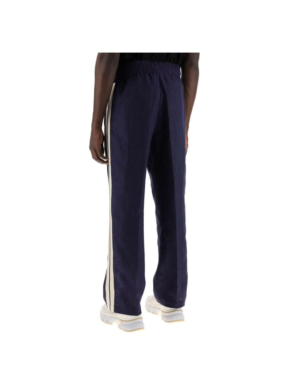 Navy Side Stripe Linen Track Pants PALM ANGELS JOHN JULIA.