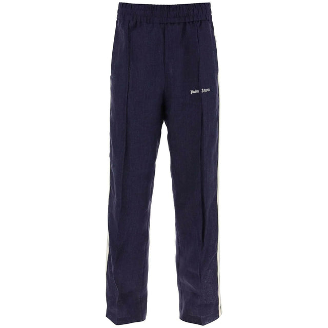 Navy Side Stripe Linen Track Pants PALM ANGELS JOHN JULIA.