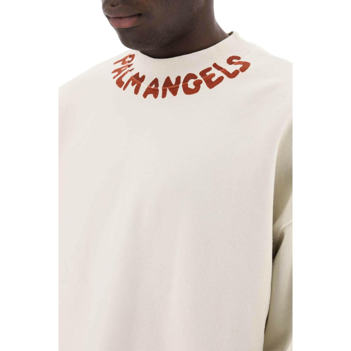 Off White Cotton Jersey Sweatshirt PALM ANGELS JOHN JULIA.