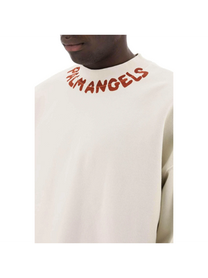 Off White Cotton Jersey Sweatshirt PALM ANGELS JOHN JULIA.