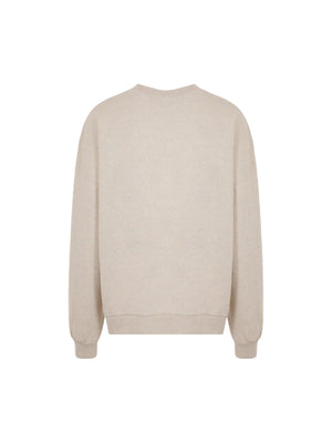 Pa Monogram Cotton and Linen Sweatshirt-PALM ANGELS-JOHN JULIA