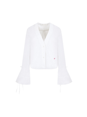 Poplin Cropped Shirt-PALM ANGELS-JOHN JULIA