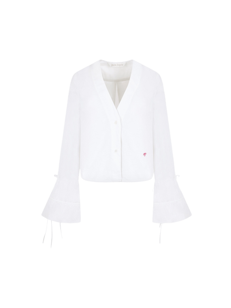 Poplin Cropped Shirt-PALM ANGELS-JOHN JULIA