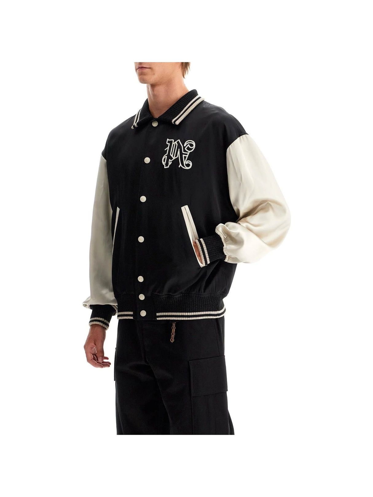 PALM ANGELS-Satin Varsity Jacket -JOHN JULIA.