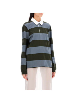 PALOMA WOOL-Long-sleeved Striped Polo Shirt-JOHN JULIA