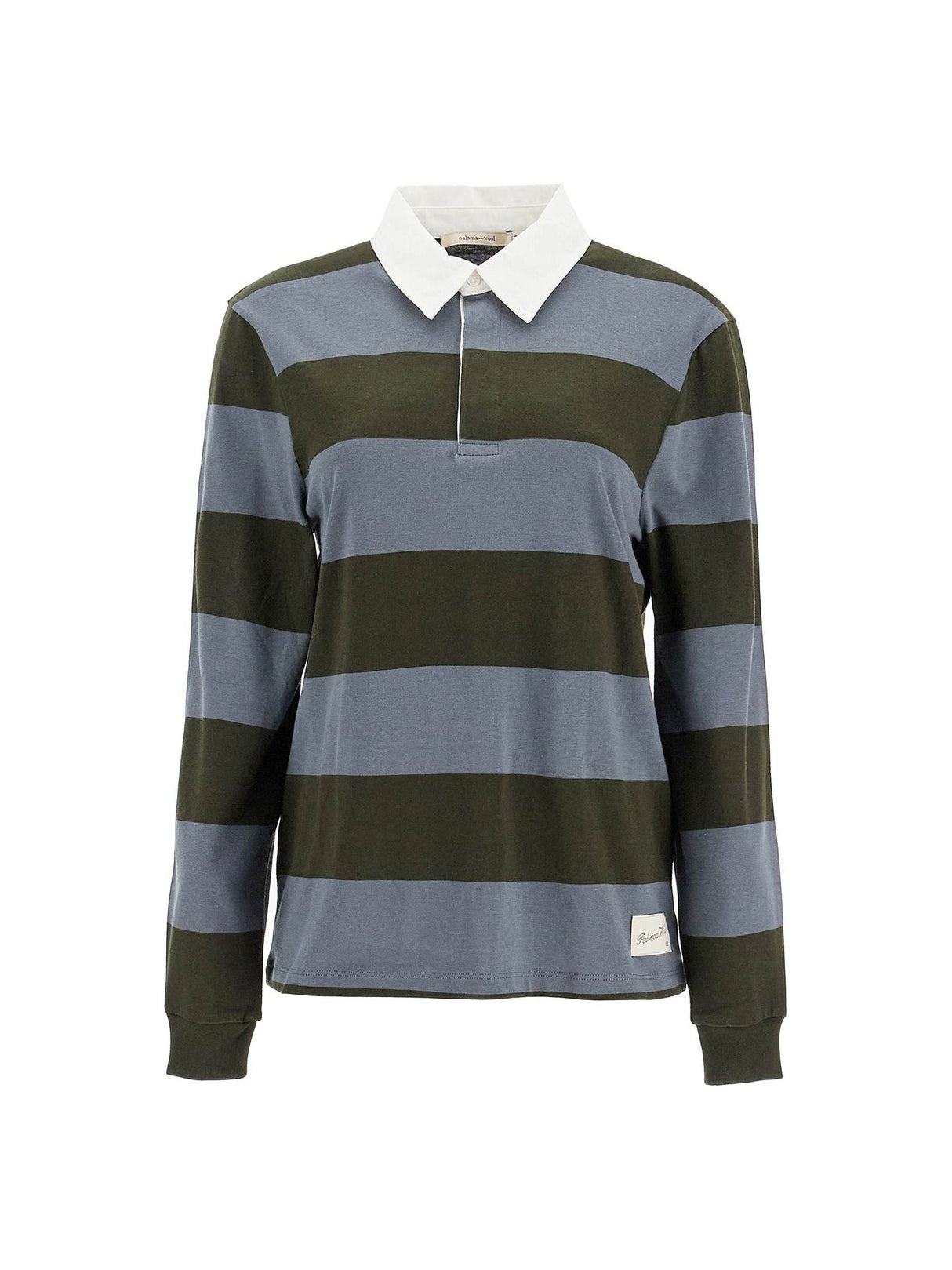 PALOMA WOOL-Long-sleeved Striped Polo Shirt-JOHN JULIA