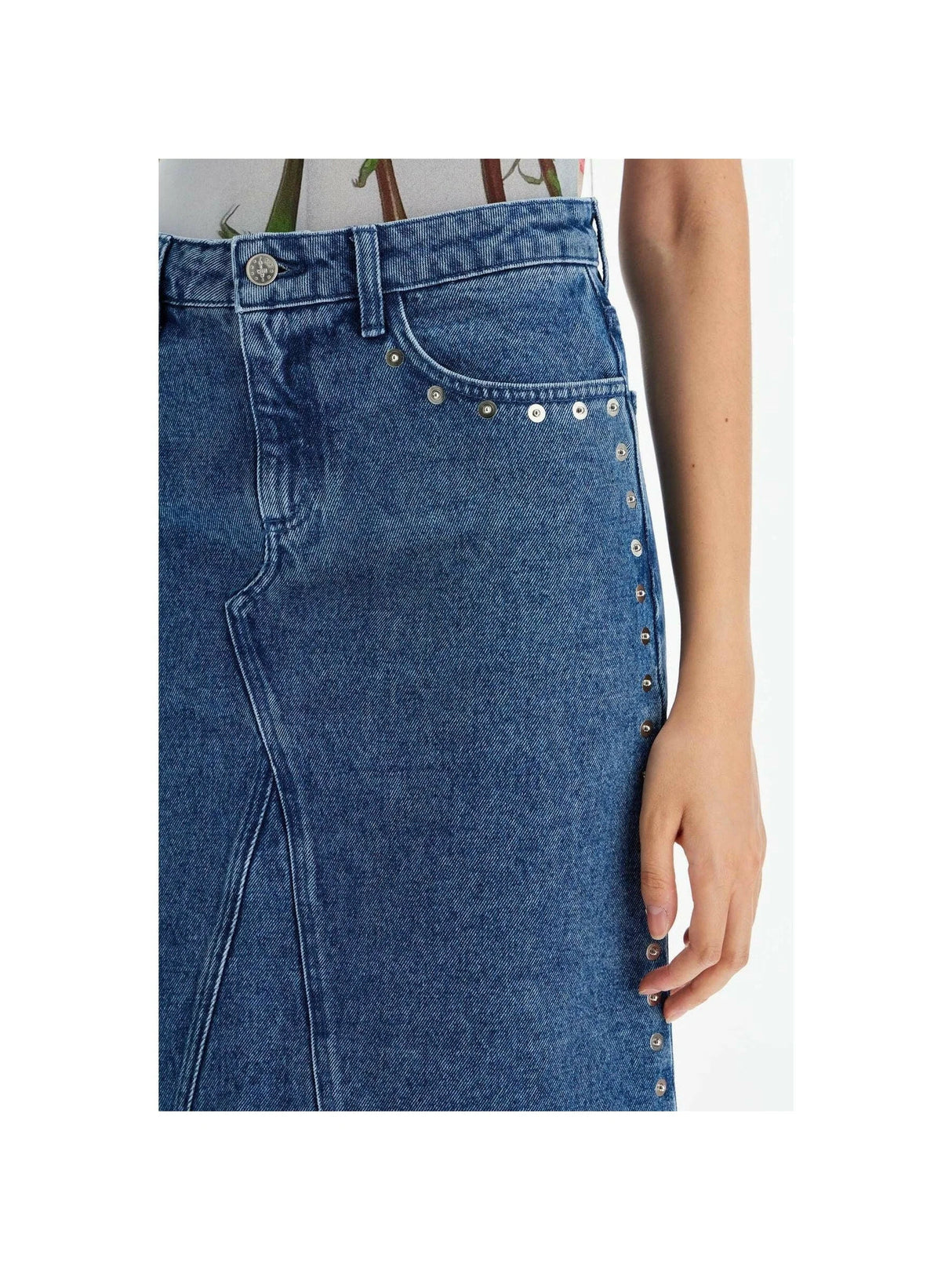 PALOMA WOOL-Organic Cotton Crowd Denim Skirt-JOHN JULIA