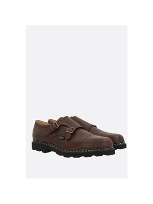 William Grainy Leather Monk Strap Shoes-PARABOOT-JOHN JULIA