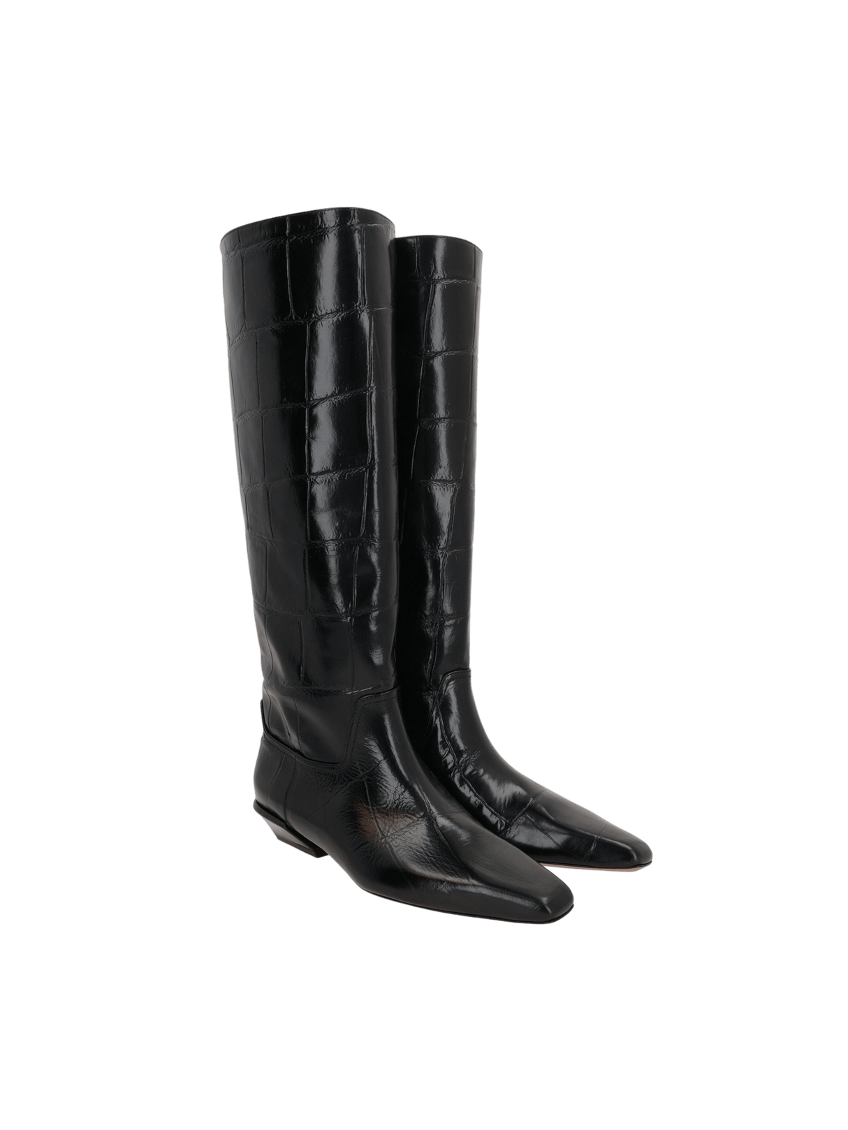 Bettina Crocodile Embossed Leather Western Boots-PARIS TEXAS-JOHN JULIA