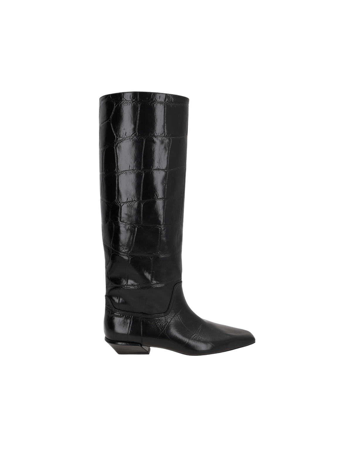 Bettina Crocodile Embossed Leather Western Boots-PARIS TEXAS-JOHN JULIA