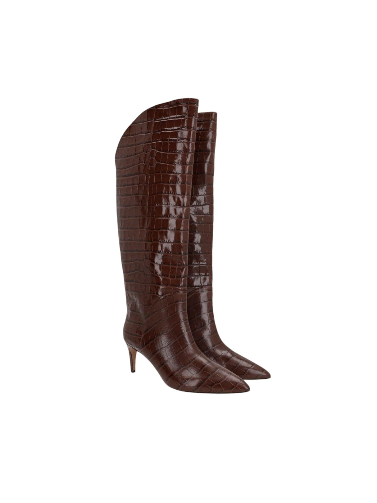 Crocodile Embossed Leather Boots-PARIS TEXAS-JOHN JULIA