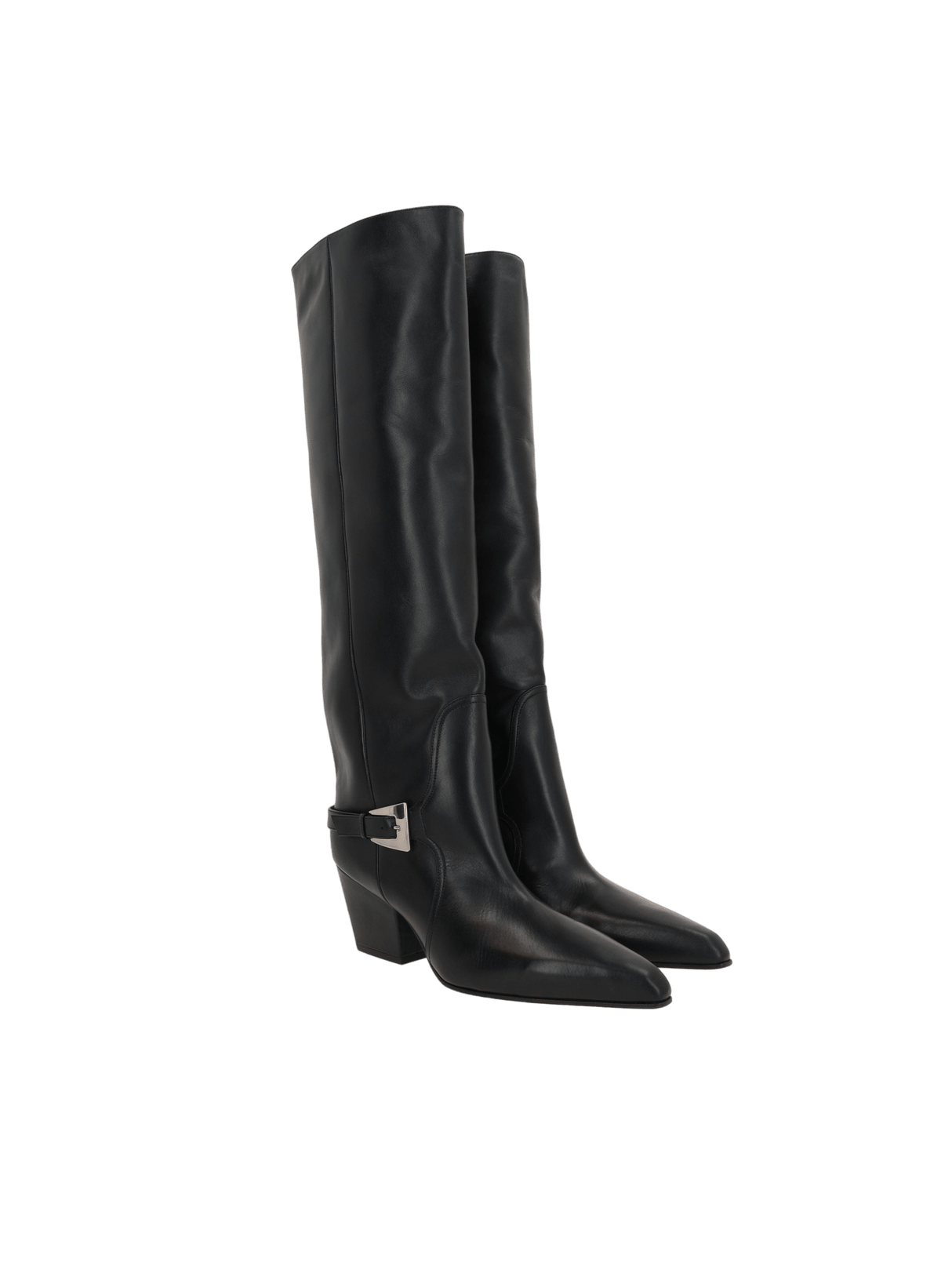 Jane Buckle Smooth Leather Boots-PARIS TEXAS-JOHN JULIA