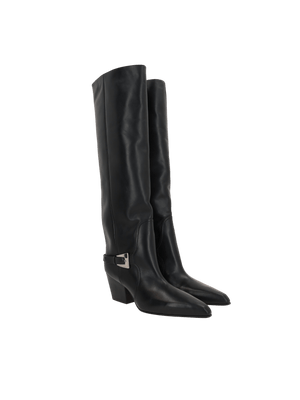 Jane Buckle Smooth Leather Boots-PARIS TEXAS-JOHN JULIA